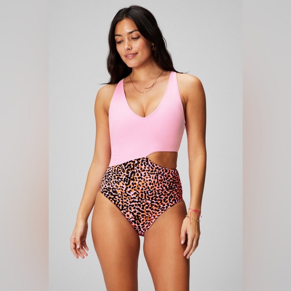 Fabletics Asymmetrical Cutout Shaping One-Piece Swimsuit Size Medium